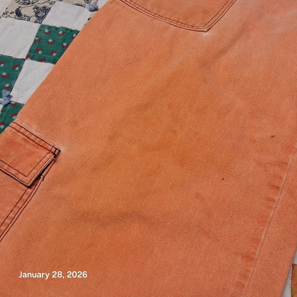 Vintage Girlfriends Extra Long Cargo Shorts Peach Orange Size 15 Y2K Streetwear - Picture 2 of 13